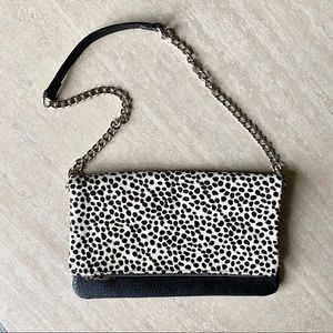 CLOSET CLOSING Express calf hair fold over clutch NWOT